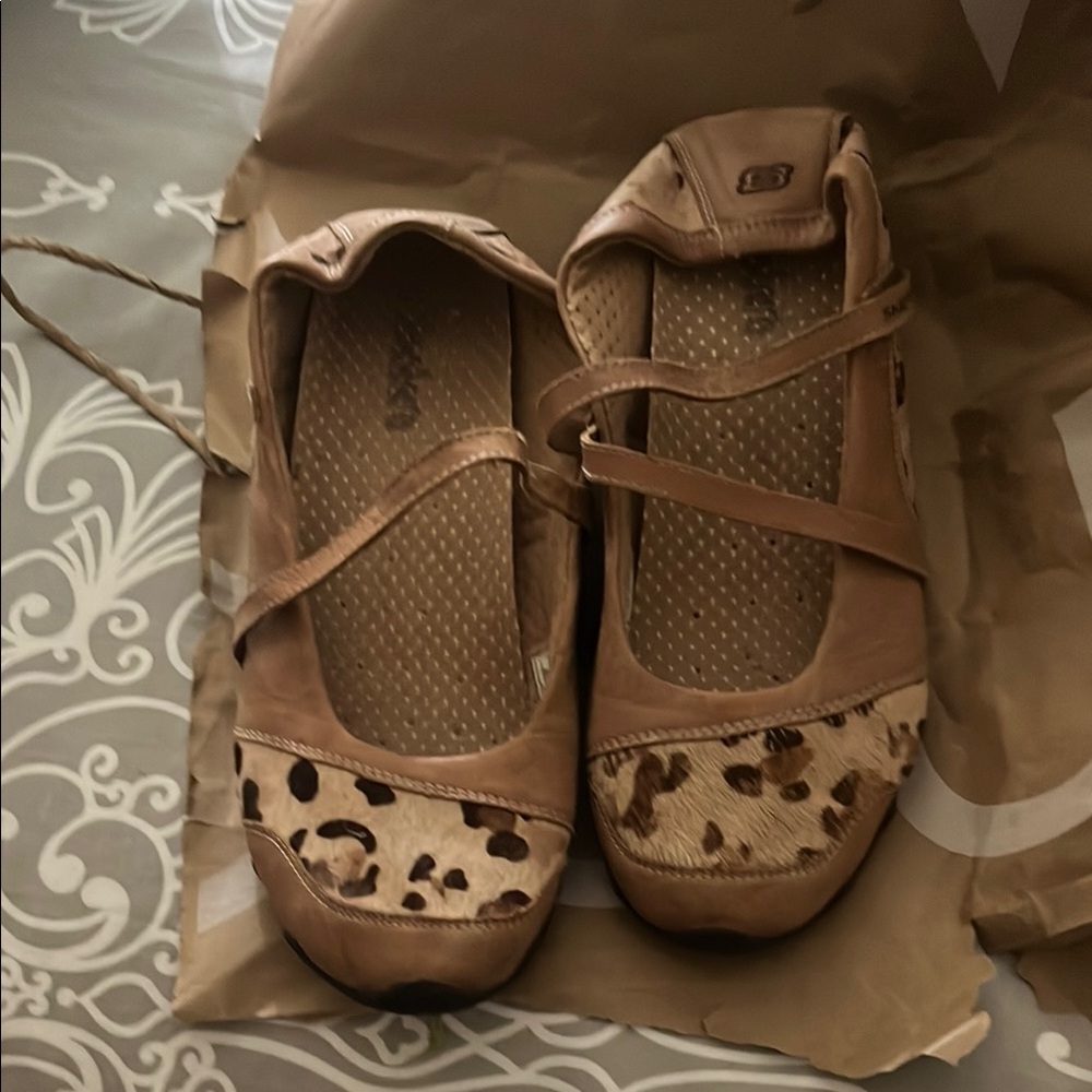 Brown Leopard Print Mary Jane Flats